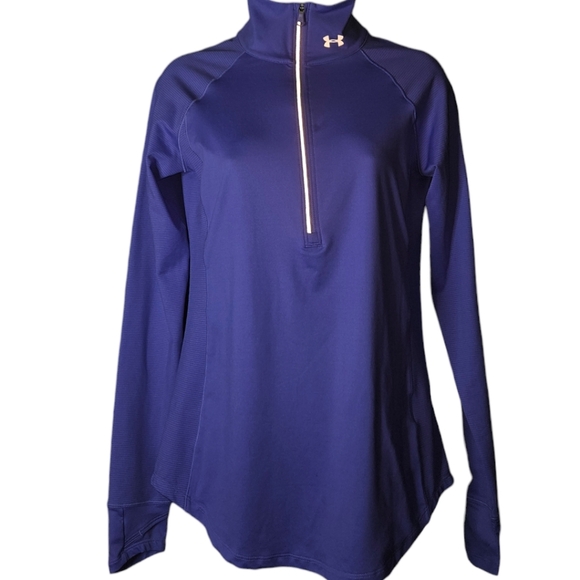 Under Armour Turtleneck Zip Up Long Sleeve Athletic Top - Picture 1 of 3